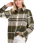 Zenana Yarn Dyed Plaid Shacket - Online Only