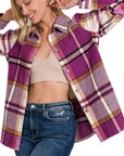 Zenana Yarn Dyed Plaid Shacket - Online Only