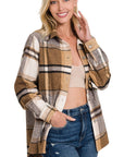 Zenana Yarn Dyed Plaid Shacket - Online Only