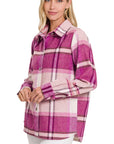 Zenana Yarn Dyed Plaid Shacket - Online Only