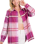 Zenana Yarn Dyed Plaid Shacket - Online Only