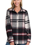 Zenana Yarn Dyed Plaid Shacket - Online Only