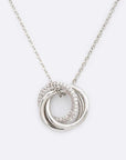 Cubic Zirconia Triple Ring Pendant Necklace - Online Only