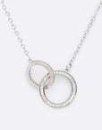 CZ Infinity Double Hoop Pendant Necklace - Online Only