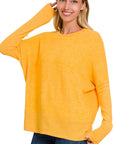 Zenana Brushed Melange Hacci Dolman Sleeve Sweater - My Pampered Life Seattle