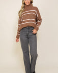 Lumiere Turtle Neck Pinstripe Sweater