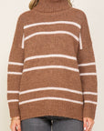 Lumiere Turtle Neck Pinstripe Sweater