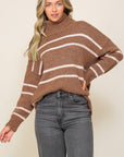 Lumiere Turtle Neck Pinstripe Sweater