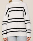 Lumiere Turtle Neck Pinstripe Sweater