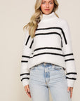 Lumiere Turtle Neck Pinstripe Sweater