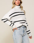 Lumiere Turtle Neck Pinstripe Sweater