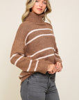 Lumiere Turtle Neck Pinstripe Sweater