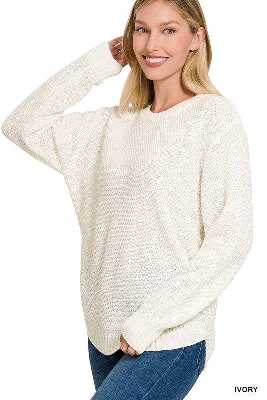 Zenana Round Neck Basic Sweater