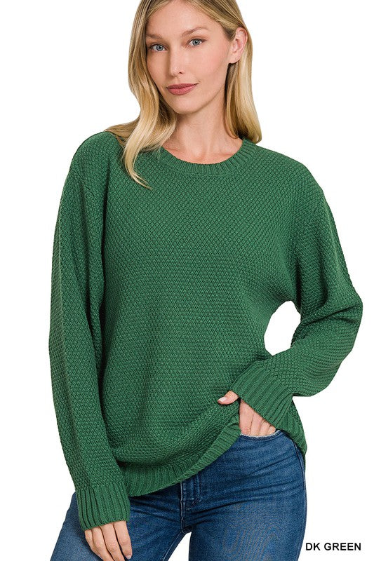 Zenana Round Neck Basic Sweater - Online Only