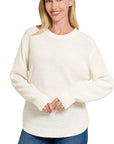 Zenana Round Neck Basic Sweater - Online Only