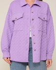 Timing Long Sleeve Quilted Button Down Jacket