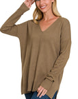 Zenana Plus Garment Dyed Seam Sweater - Online Only - My Pampered Life Seattle