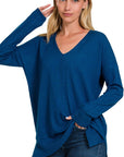 Zenana Plus Garment Dyed Seam Sweater - Online Only - My Pampered Life Seattle