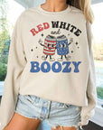 Red White and Boozy Oversized Sweatshirt