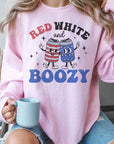 Red White and Boozy Oversized Sweatshirt