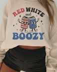 Red White and Boozy Oversized Sweatshirt