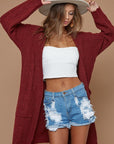 BiBi Twist Knitted Open Front Cardigan With Pockets