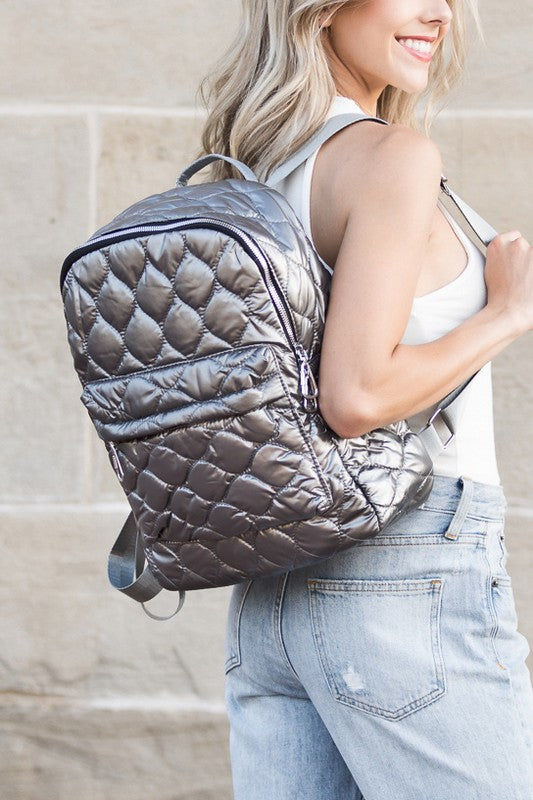 Metallic Puffer Backpack