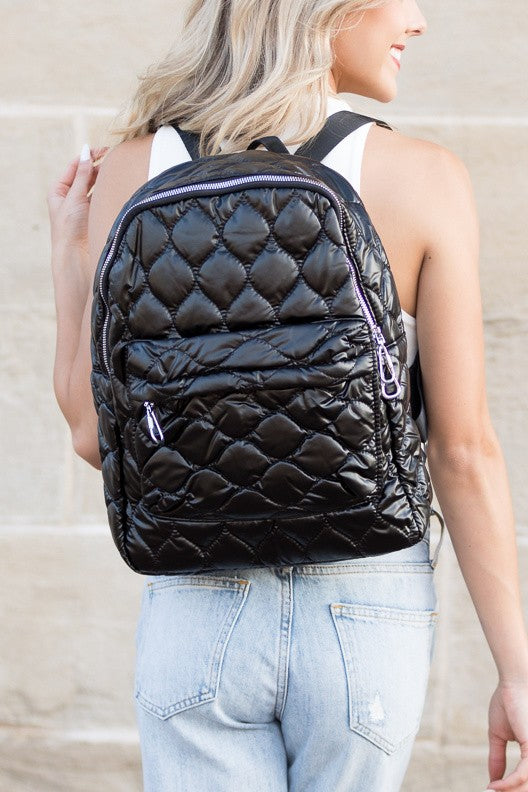 Metallic Puffer Backpack