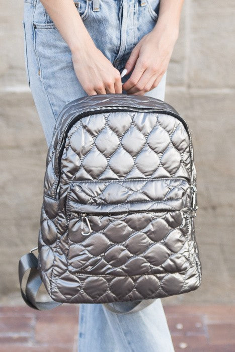 Metallic Puffer Backpack