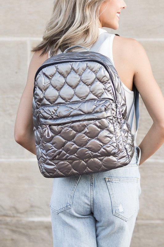 Metallic Puffer Backpack