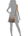 Leopard Colorblock Hobo Crossbody Bag