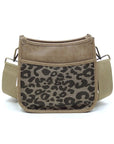 Leopard Colorblock Hobo Crossbody Bag