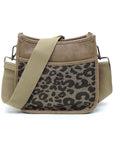 Leopard Colorblock Hobo Crossbody Bag