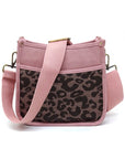 Leopard Colorblock Hobo Crossbody Bag