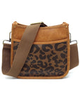 Leopard Colorblock Hobo Crossbody Bag