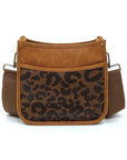 Leopard Colorblock Hobo Crossbody Bag