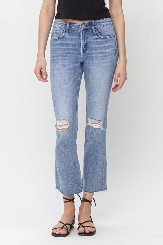 VERVET by Flying Monkey Mid Rise Kick Flare Jeans