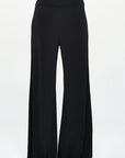 Renee C. Solid Wide Leg Pants with Thick Waistband