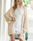 Crochet Dolman Knit Sleeve Cardigan