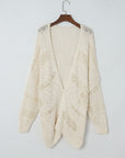 Crochet Dolman Knit Sleeve Cardigan