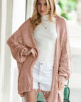 Crochet Dolman Knit Sleeve Cardigan