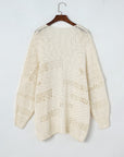 Crochet Dolman Knit Sleeve Cardigan