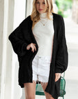 Crochet Dolman Knit Sleeve Cardigan