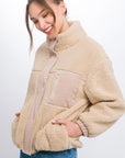 Love Tree Sherpa Puffer Jacket