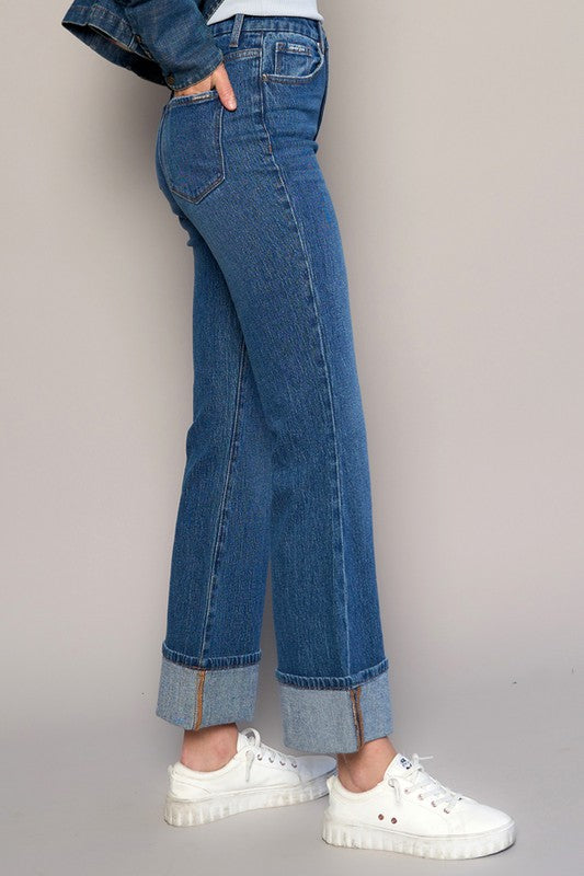 Insane Gene High Rise Cuffed Crop Boot Jeans