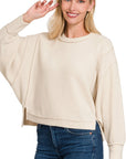 Zenana Brushed Melange Hacci Oversized Sweater