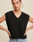 Listicle Soft Touch Cropped Knit Vest