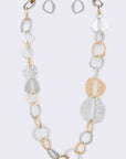 Textured Mix Ring Metal Necklace Set - Online Only