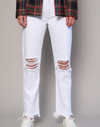 Insane Gene High Rise Destroyed Straight Crop Jeans