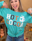 Soft Ideal Chenille Hot Cocoa Graphic BF LS TShirt